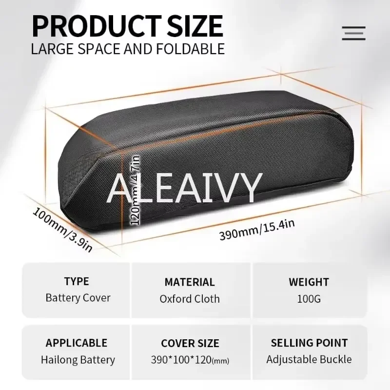  Hailong Lithium Battery Waterproof and Dustproof E-bike Battery Cover Strap with Adjustable Elasticity - Durable and