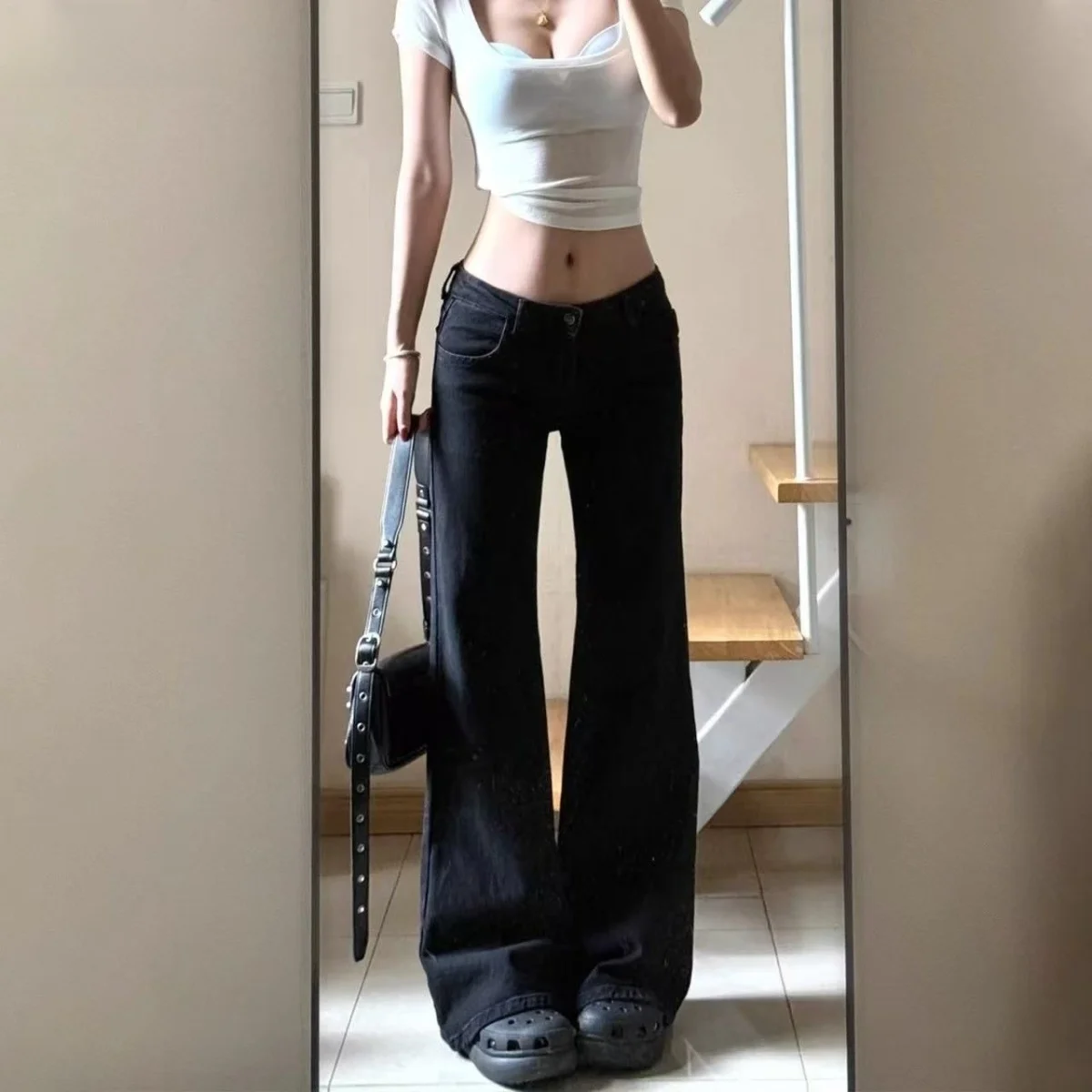 Bla Bell Bot デニム ジーンズ レディース 夏新作 プラスサイズ 美脚効果 ヒップカバー 伸縮性 ベルパンツ ストレートレッグジーンズ