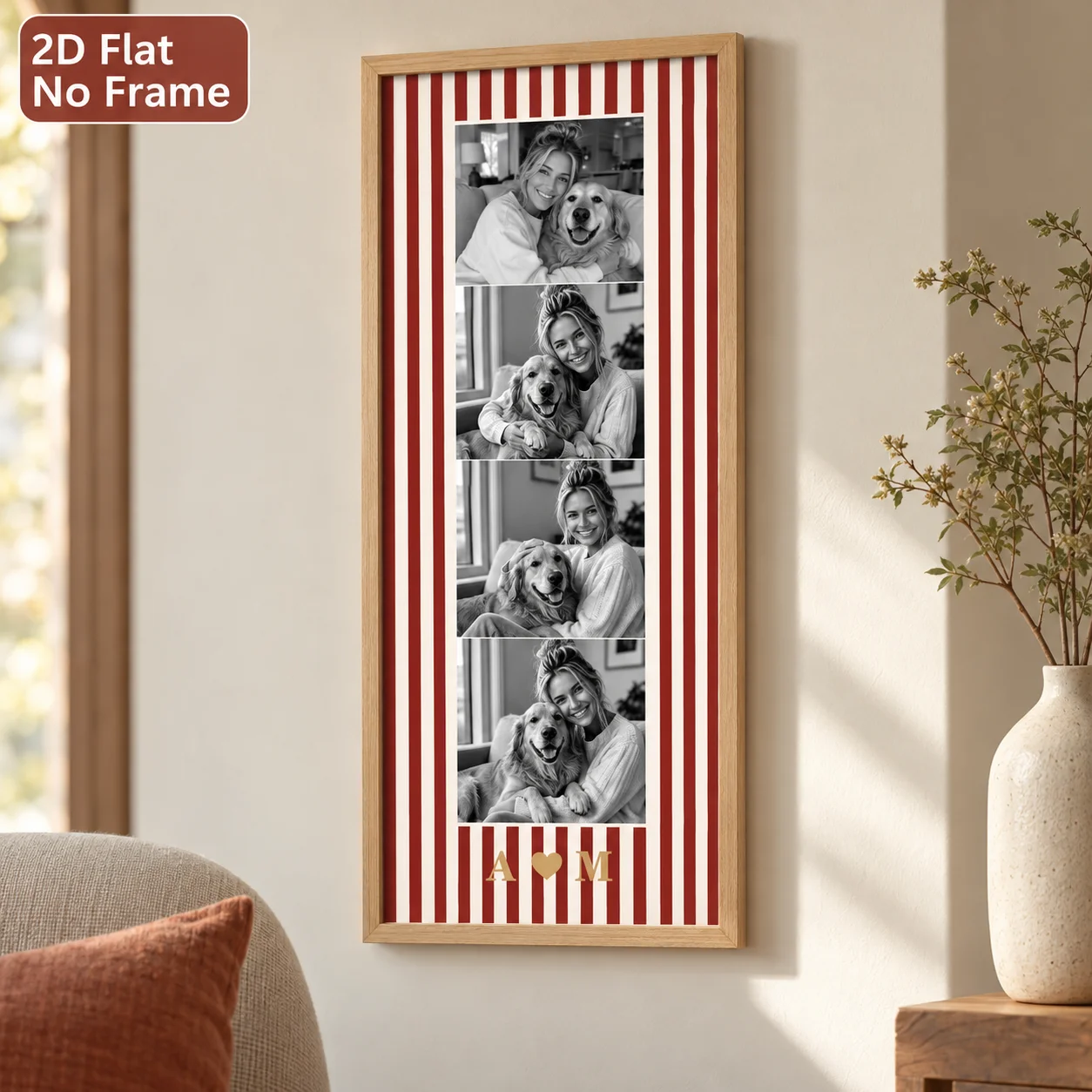 Custom Posters Personalized Canvas Printing Custom Photos and Text Pet/friend/romantic Couple Photo Collage Wall Art Room Decor