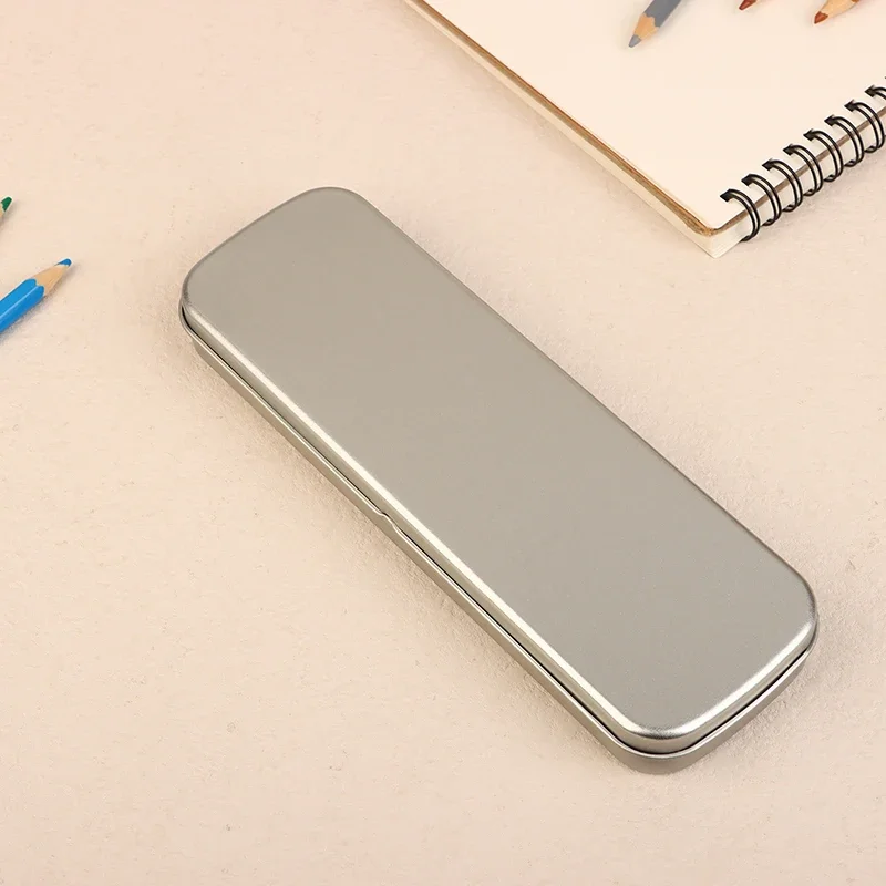Iron Box Versatile Metal Pencil Stationery Students Spacious Rectangular Pen Case