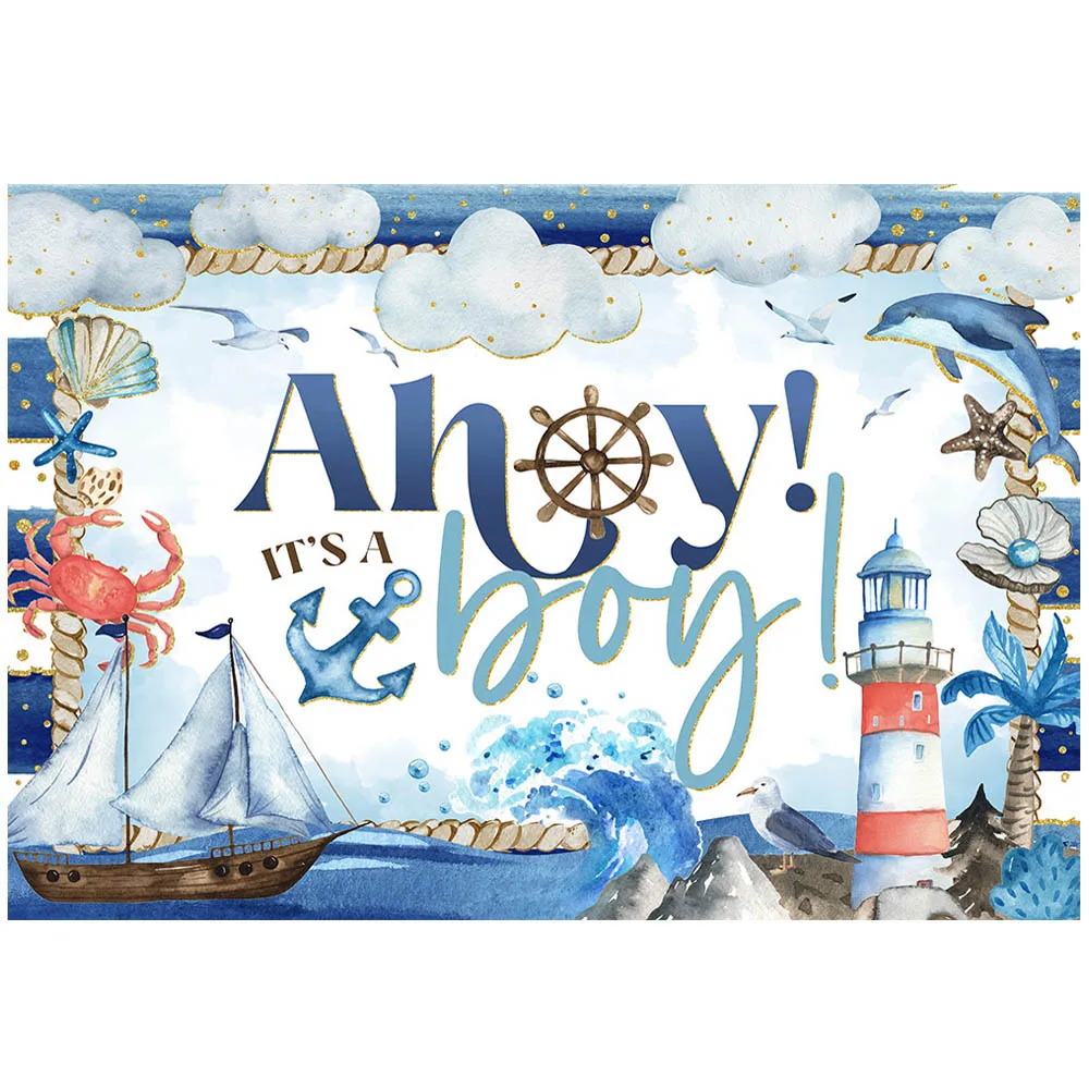 Mocsicka детский душ фон моряк навигация руль это мальчик Добро пожаловать декор для вечеринки синий фон для новорожденных реквизит для фотостудии