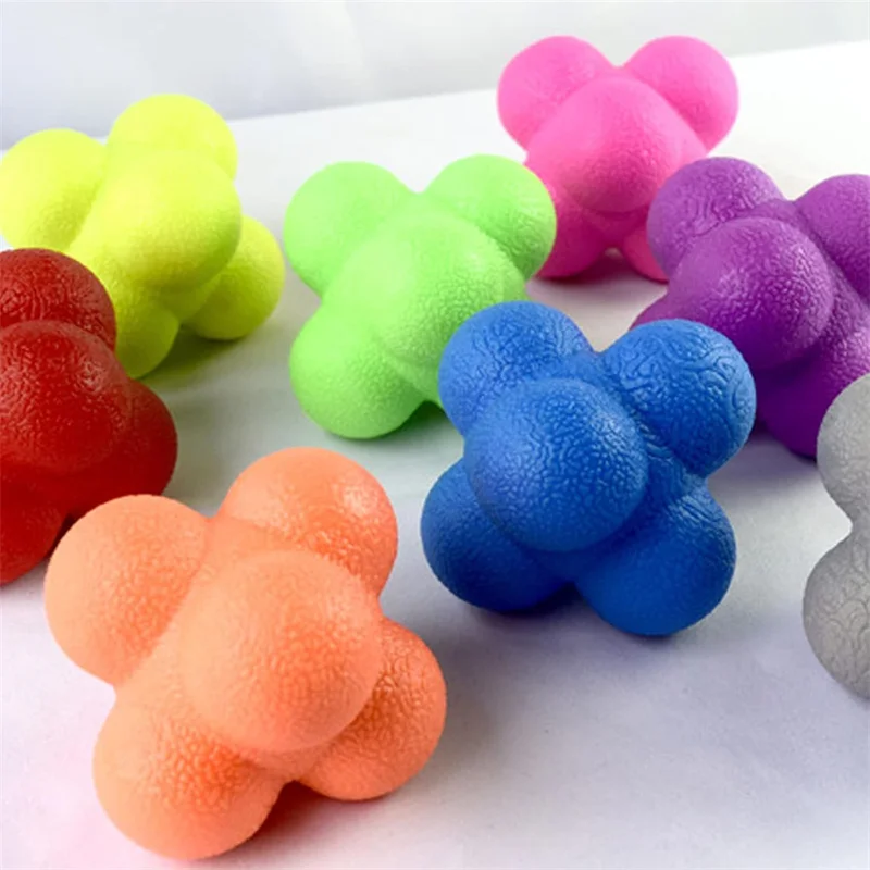 1/3 SZT. Sześciokątna Piłka Reakcyjna Gumowa Piłka Reakcyjna Trening Koordynacji Oko-Ręka Szybkości Refleksu na Ogrodowe Spotkania Rodzinne