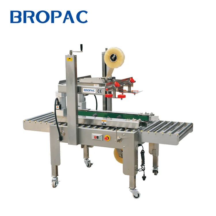 AS523S Semi Automatic Two Side Conveyor Carton Sealer Stainless Box Packaging Sealing Machine
