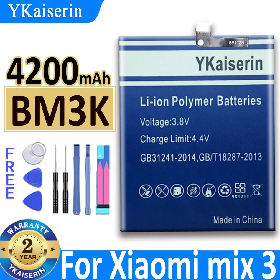 YKaiserin BM3K BM3B BM49 BM50 Replacement Battery For Xiaomi Mi MIX 3 2 2S MIX3 MIX2 MIX2S MAX 2 MAX2 Lithium Polymer