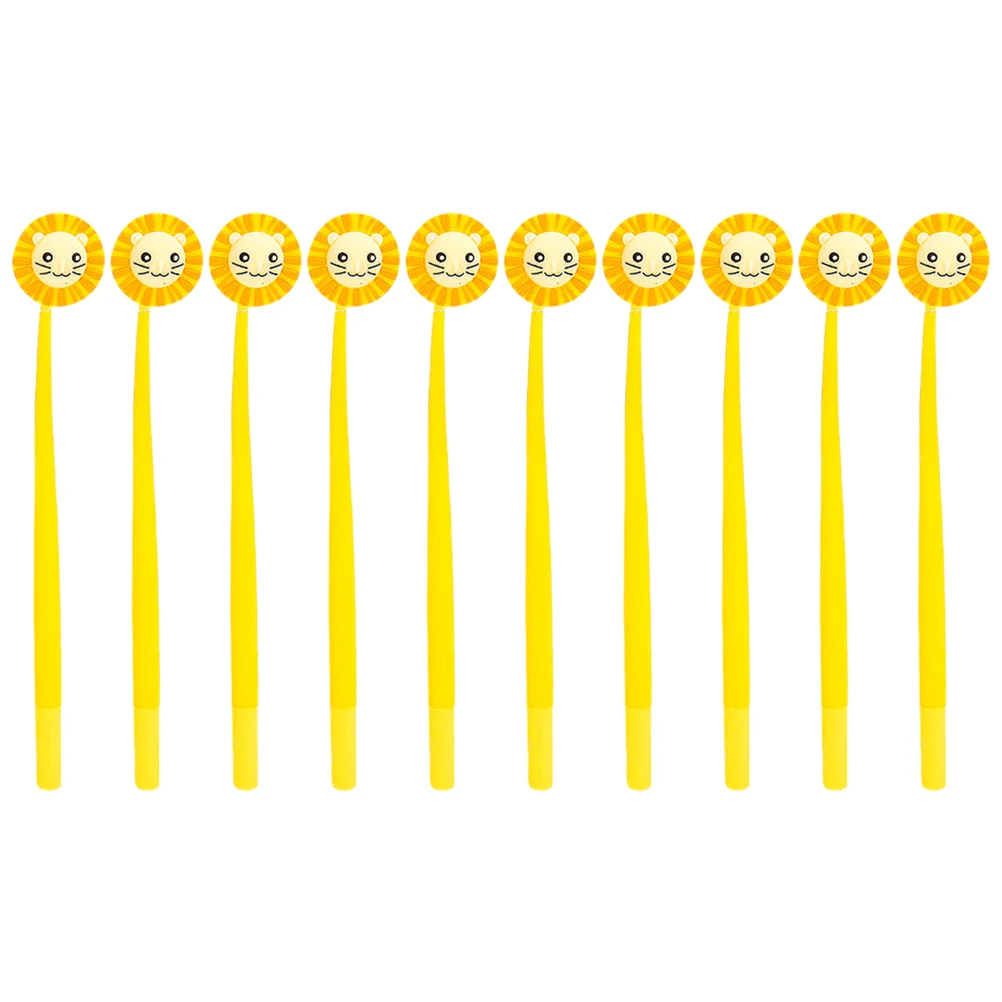 

10 Pcs Gel Pen Decorative Writing Cartoon Fountain Ink Lion Sign Pens Adorable Office Product for