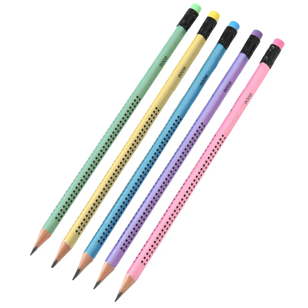 12Pcs Anti-Slip Student Hb Pencils Creative School Supplies Writing Aid Correct Grip Colorful Long-Lasting