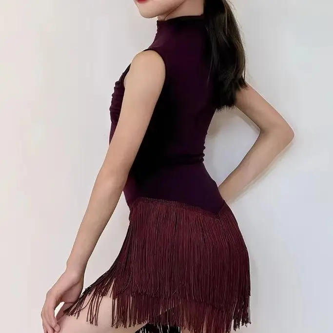 

Летний тренировочный костюм для девочек для латиноамериканских танцев в бальных стилях, новый наряд для выступлений, комплект для танца ча-ча-ча.