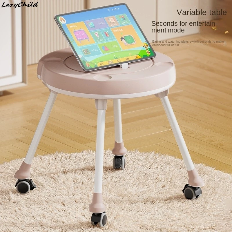 Silla de comedor para bebé Lazychild con ajuste multifuncional, mesa de comedor para bebé para uso doméstico, mesa de comedor portátil para niños