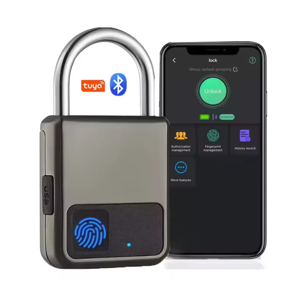 Приложение Tuya, портативный USB перезаряжаемый умный биометрический мини Bluetooth электронный дорожный замок с отпечатками пальцев для контейнера для багажа