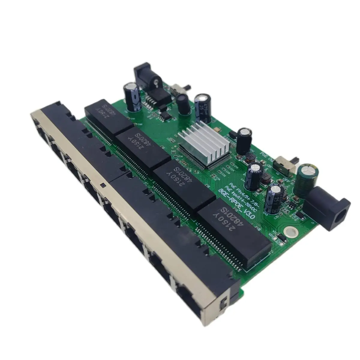 New Electronics RPOE Ethernet Switch 10/100M 8 Port Reverse POE Switch PCBA Network Board Communication Board Module