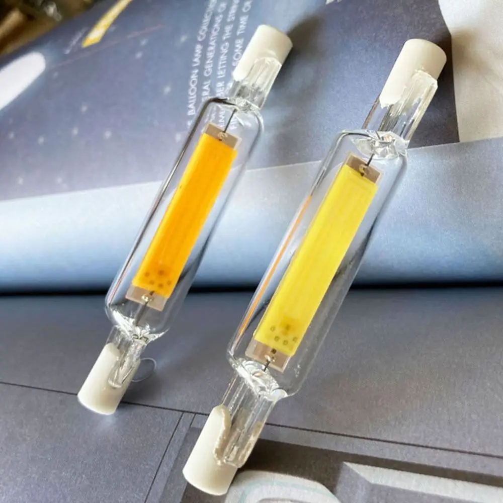 

R7S Стеклянная лампа с регулируемой яркостью, 110 В, 220 В, двухсторонняя светодиодная лампа с высокой световой эффективностью и люминесценцией на 360 градусов