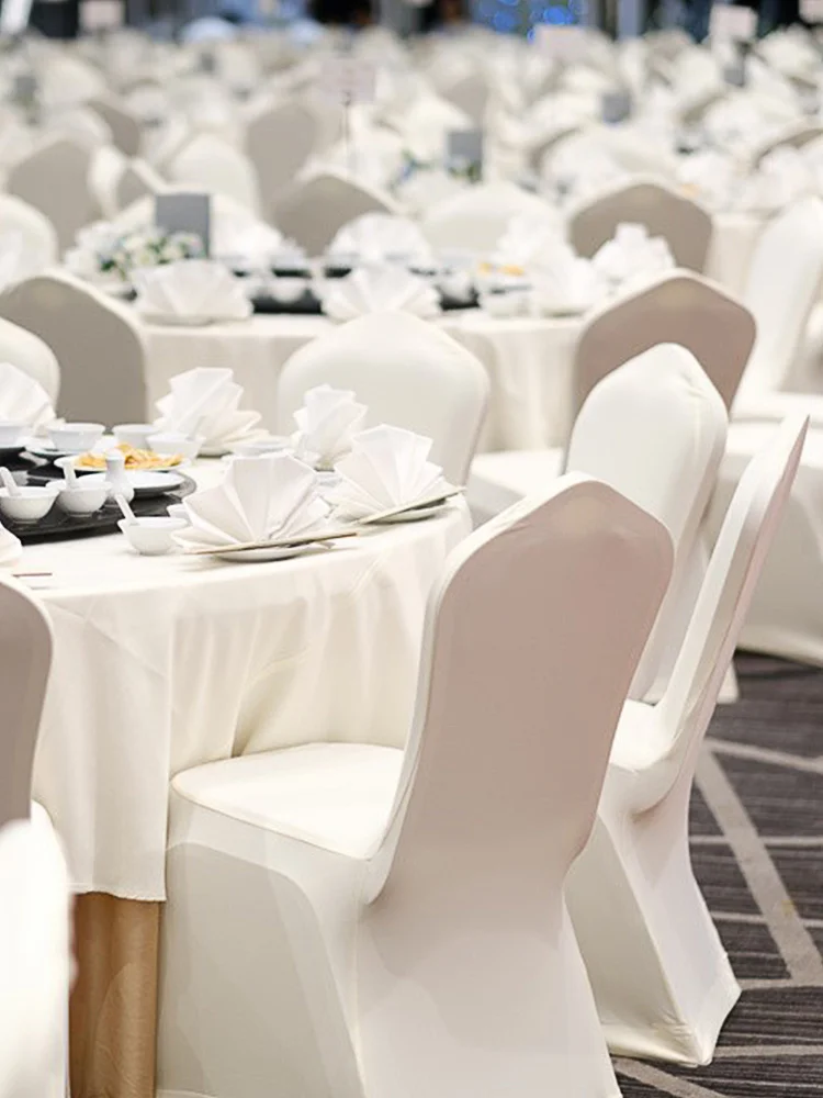 SucceBuy 100 Stuks Bruiloft Stoelhoezen Stretch Polyester Spandex Hoes Opvouwbare Platte Voorstoel Covers voor Hotel Dining Party - afbeelding 2
