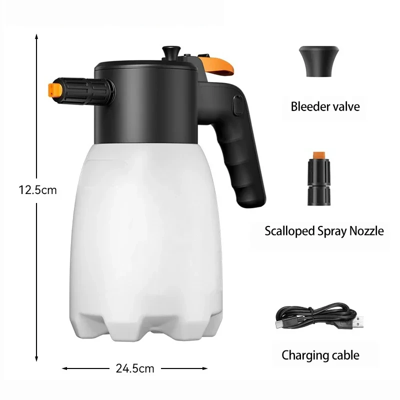 Rechargeable 1.7L Electric Foam Sprayer Car Wash Foam Generator Auto Cleaning Lance for Car Washing Durability Cleaning Tools