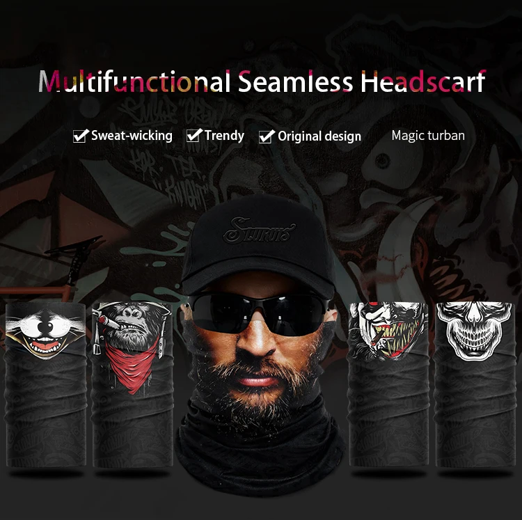Sommerlicher multifunktionaler nahtloser Magic Headwear Schnelltrocknender Schlauchschal Gesichtsmaske für Outdoor-Wandern, Angeln, Radfahren, Sport – Detail 1