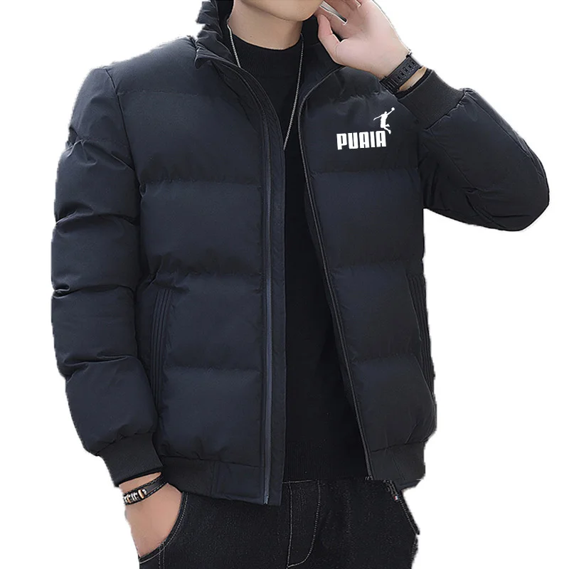 Mens fashion brand jacket with parka collar and cream filling 2024