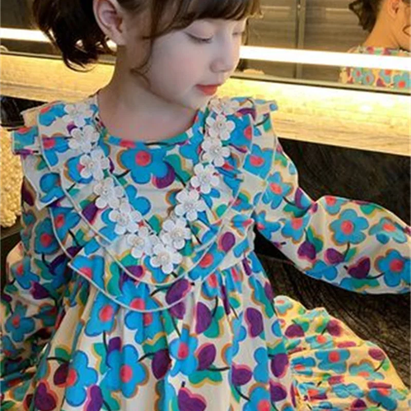 Girl Dress Kids Skirts Spring Summer Cotton 2022 Applique Flower Girl Dress Party Evening Gown Beach Outdoor Children Clothing