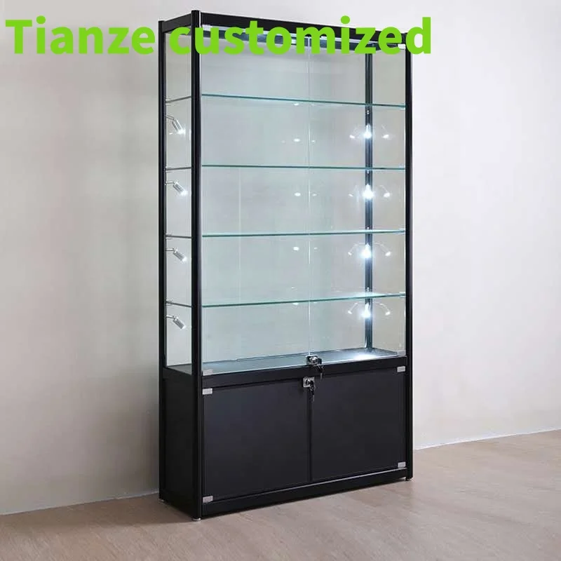 

(Customized) China Factory Made Fashion Jewellery Accessories Aluminum Wall Glass Cabinet Jewelry Display Jewelry Showcases