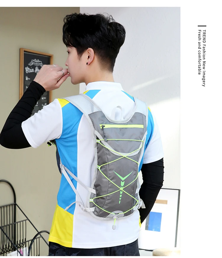 NEW Bike Radfahren Schließen Fitting Blase Rucksack Hydratation Tasche Lagerung Pack Marathon Laufen Jogging Knapsack Ultra Licht Wasserabweisendes Gewebe Triathlon Mini Rucksack – Detail 17