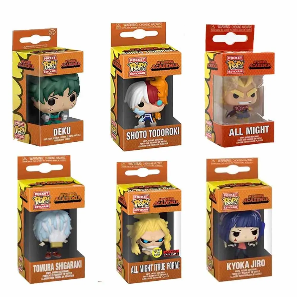 Hot Pocket Keychain Toy My Hero Academia Series DEKU DABI BAKUGO SHOTO TODOROKI Pop Keychain Vinyl Action Figure Collection Toys