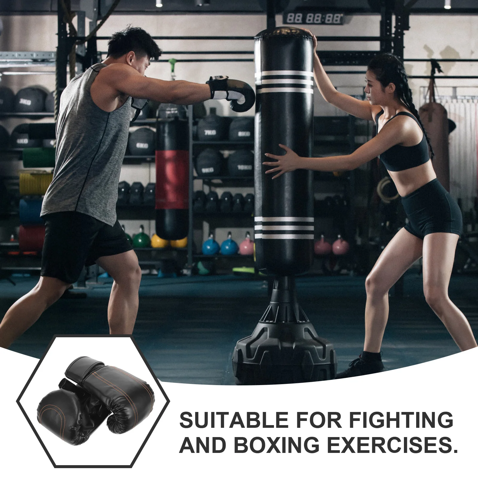 

1 Pair Boxing Gloves For Men Women Half Finger Training Sparring Gloves Lightweight Portable Kickboxing Protective Equipment