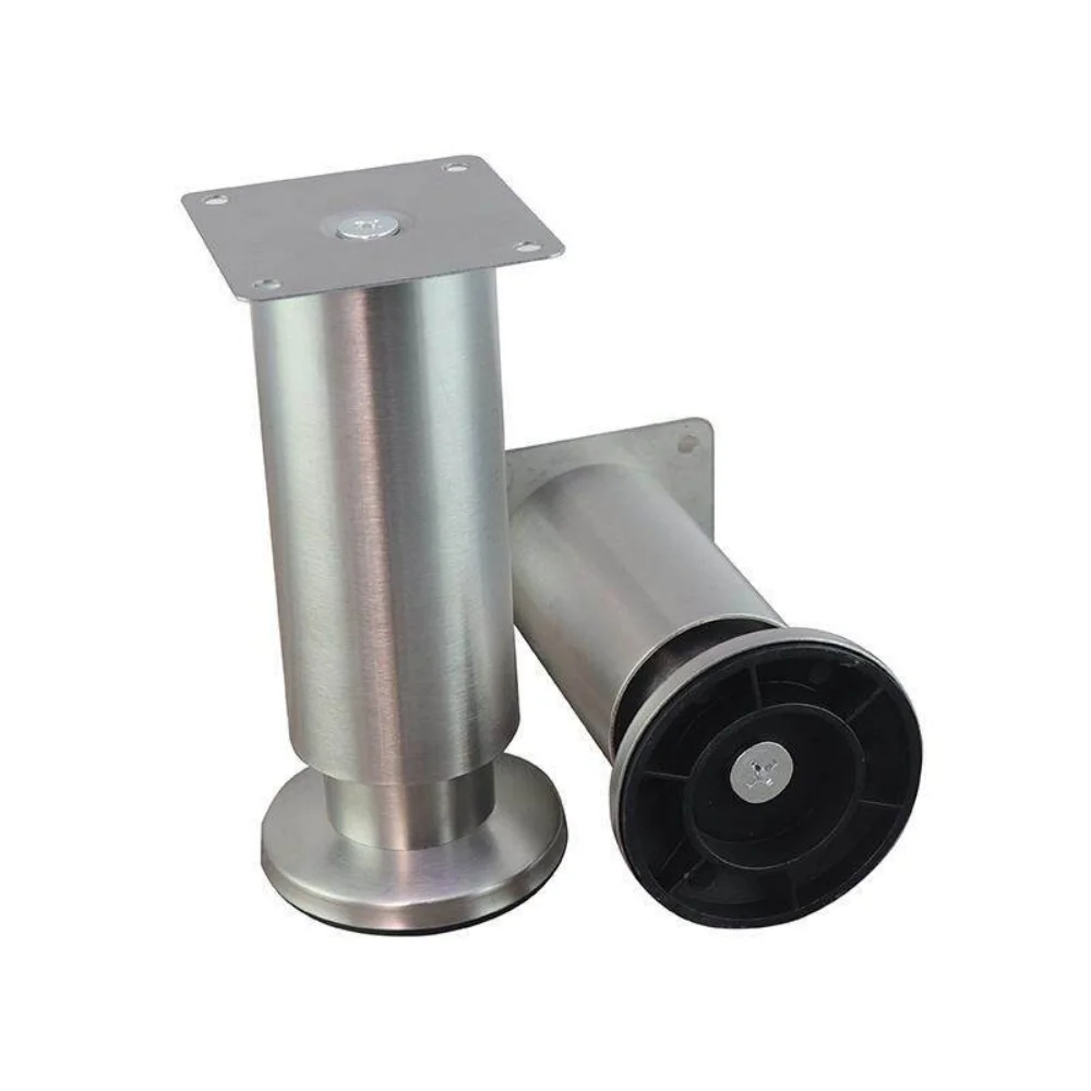 1PC Silver Adjustable Stainless Steel Furniture Legs With Screws Cabinet Desk Table Sofa Bed Replacement Support Feet