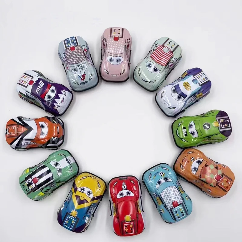 Colección de decoración de coche de carreras para niños, juguete de dibujos animados de aleación de Metal, extraíble, regalo de cumpleaños, 50 piezas