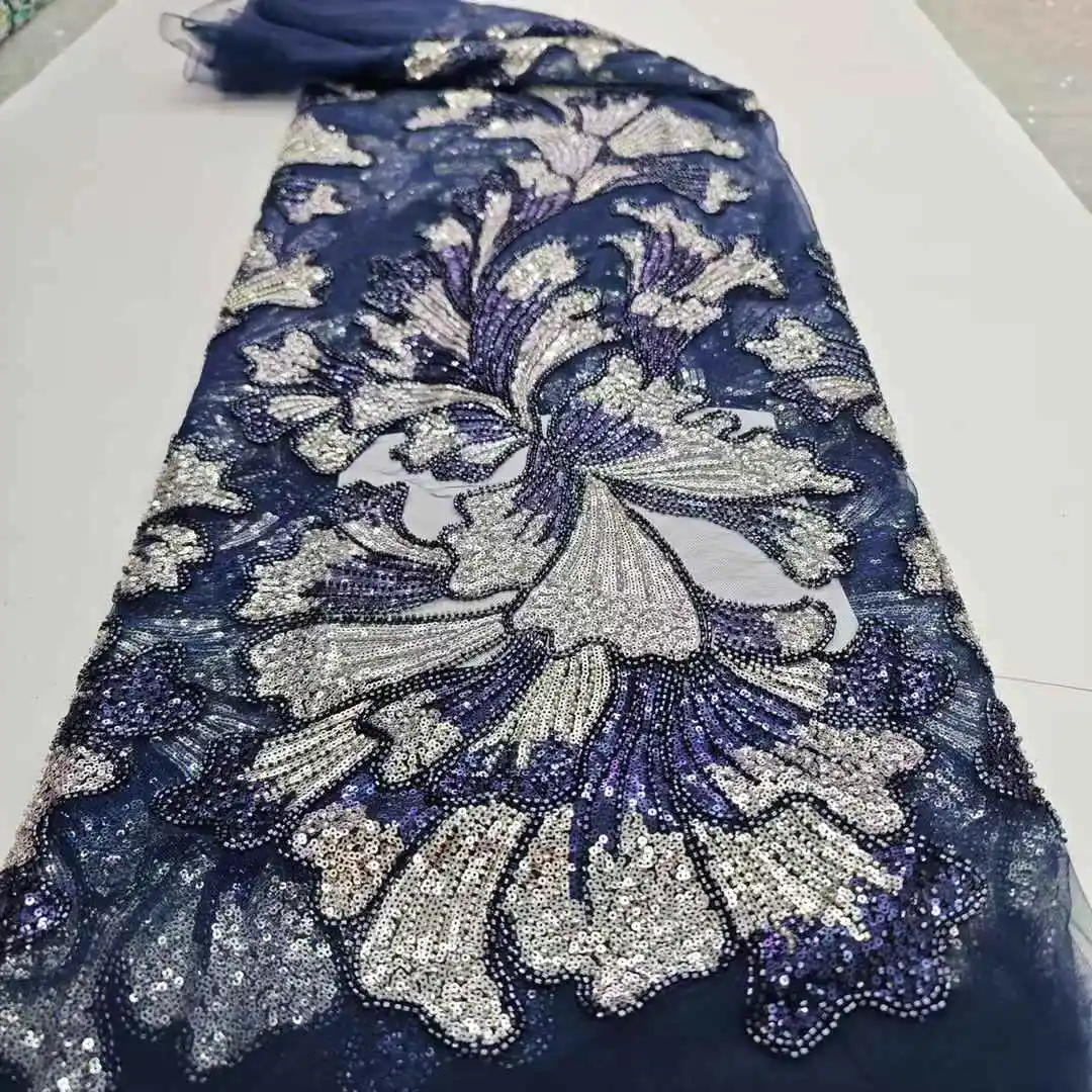 아프리카 나이지리아 페르시 프랑스어 메쉬 레이스와 스팽글 고품질 2025 자수 레이스 스팽글 레이스 웨딩 드레스 여성을위한