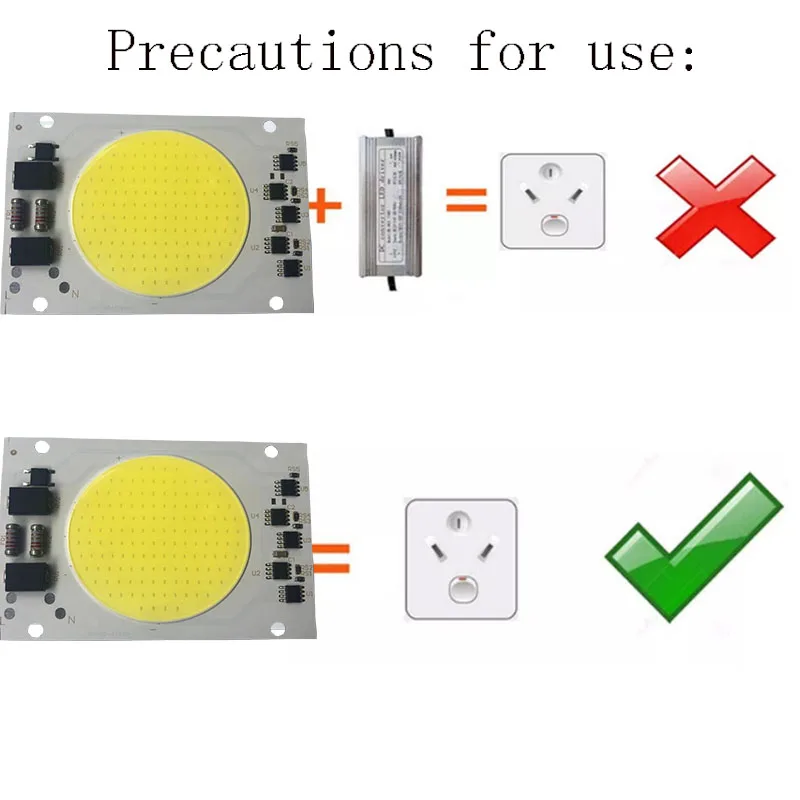 High-brightness LED COB  50 Watts Without Power Chip 220V