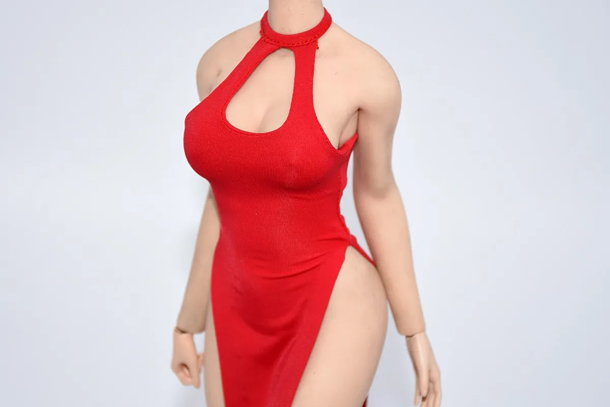 1/6 Scale Soldier Ice Silk Long Cheongsam Model for 12 '' Female