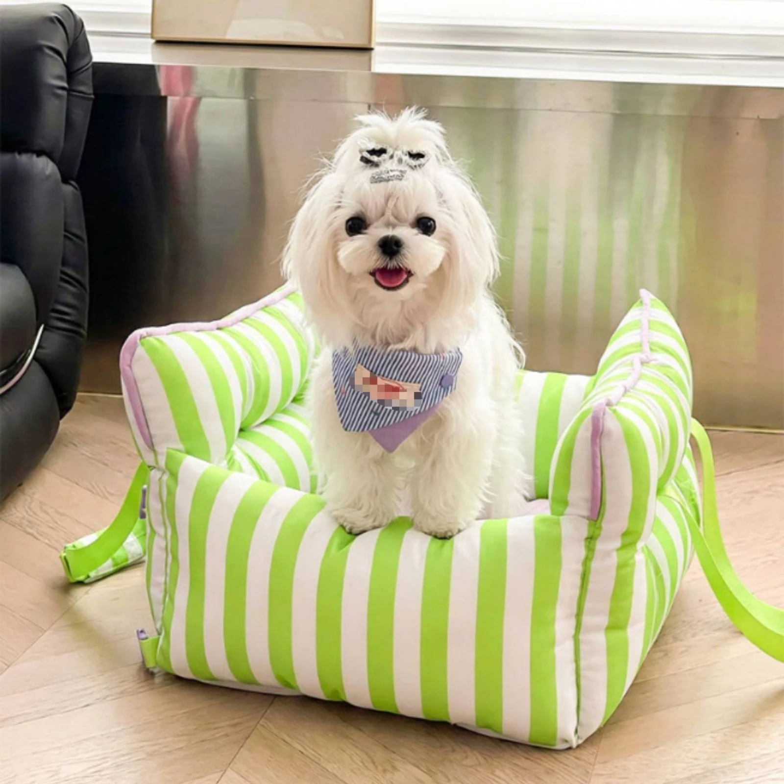 Pet Car Seat with Handles Soft Pet Carrier Bag Dog Booster Seat Comfy Long-Lasting for Dogs, Road Trips