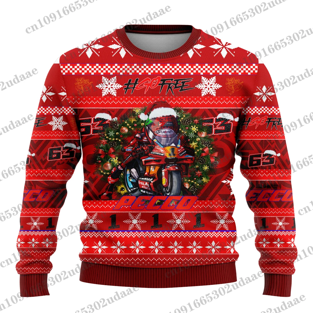 63 Rider Francesco Bagnaia Fan Lovers Ugly Christmas Sudadera Jersey para hombres y mujeres Top 2025 Nuevo estilo