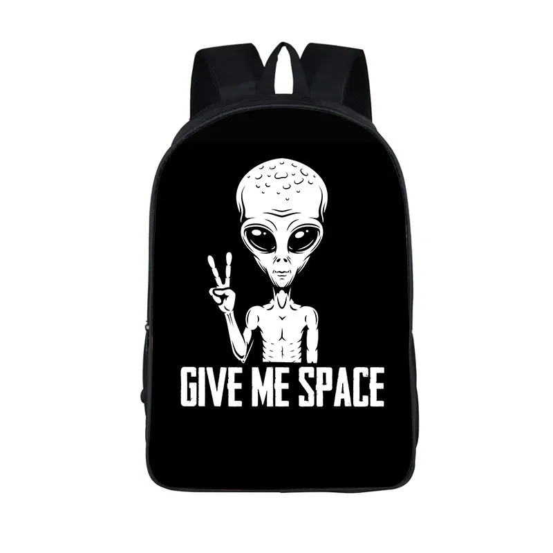 Alien UFO Print zaino ragazze adolescenti ragazzi moda zaini Hip Hop Bookbag borse per Laptop donna uomo zaino da viaggio borsa portaoggetti