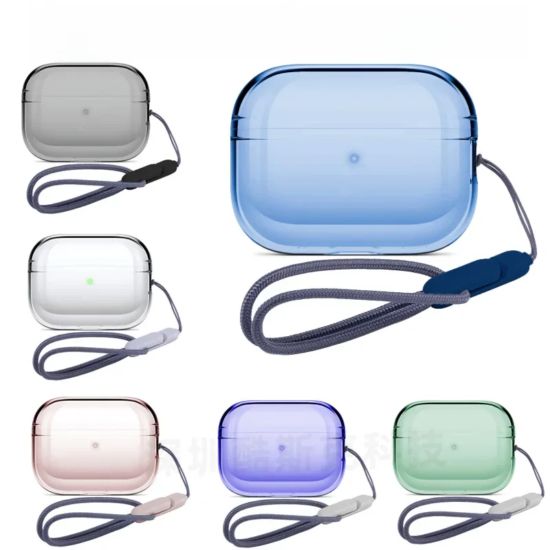 Suitable for airpods pro2 protective case TPU Apple Bluetooth headset condase lanyard protective case set