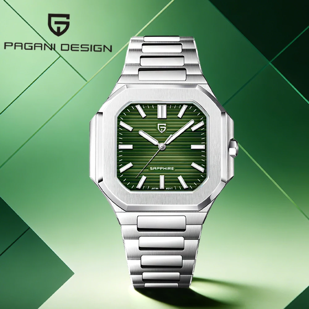 

Часы Pagani Design 2026, новая модная модель, мужские кварцевые часы с сапфировым стеклом, из нержавеющей стали, спортивные, светящиеся, водонепроницаемые, для мужчин.