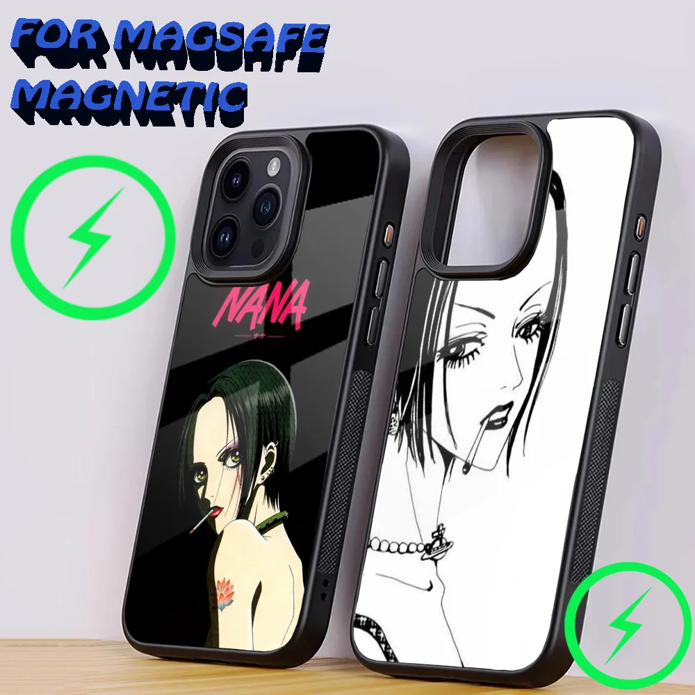 Anime Nana Osaki Line Phone Case For iPhone 16,15,14,13,12,11,Plus,Pro,Max Mini Magsafe Magnetic Wireless Charging