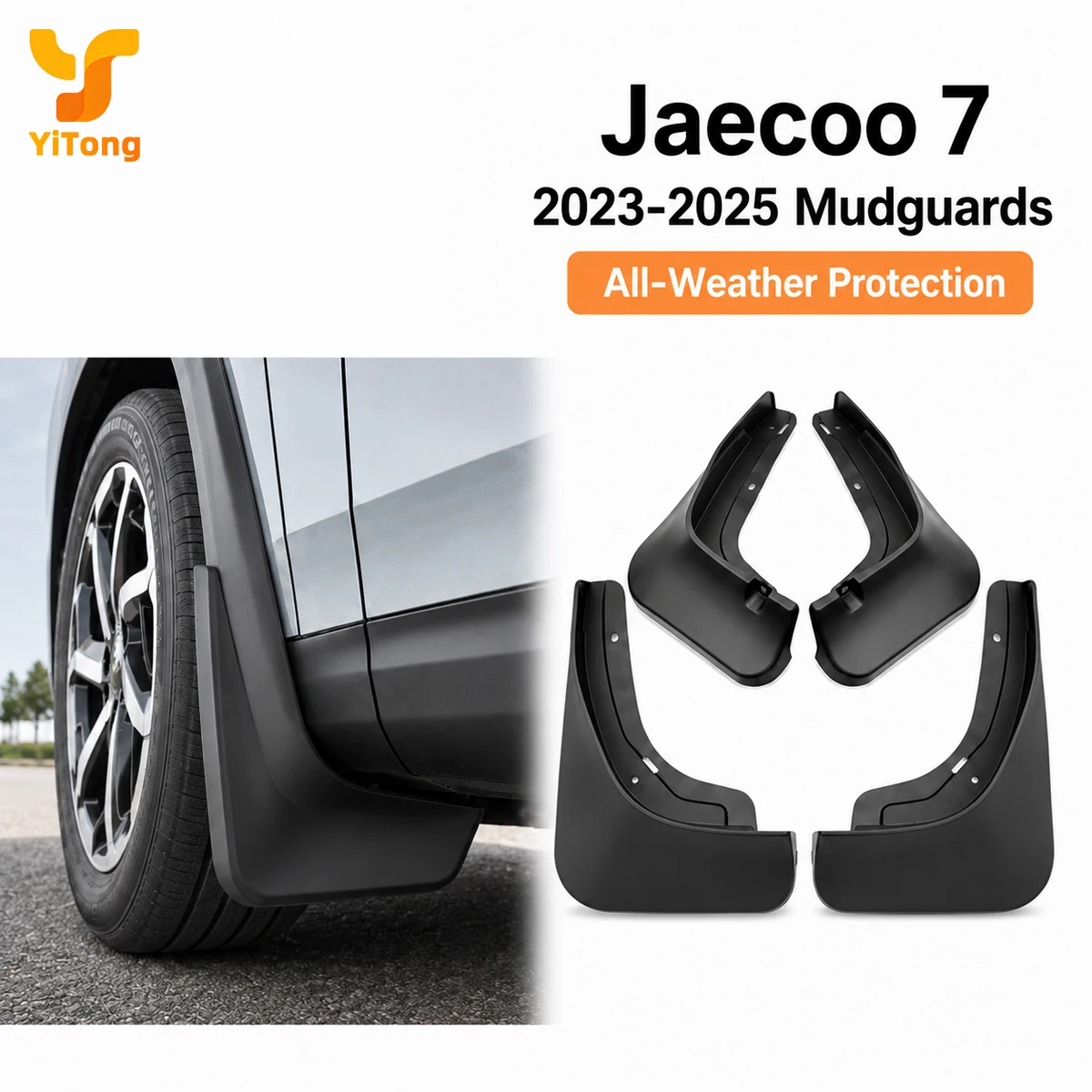Yitong Fit For Jaecoo 7 2023-2025 Mud Flaps 4PCS Splash Guards Fender Protector All Weather Mudguards Exterior Accessories