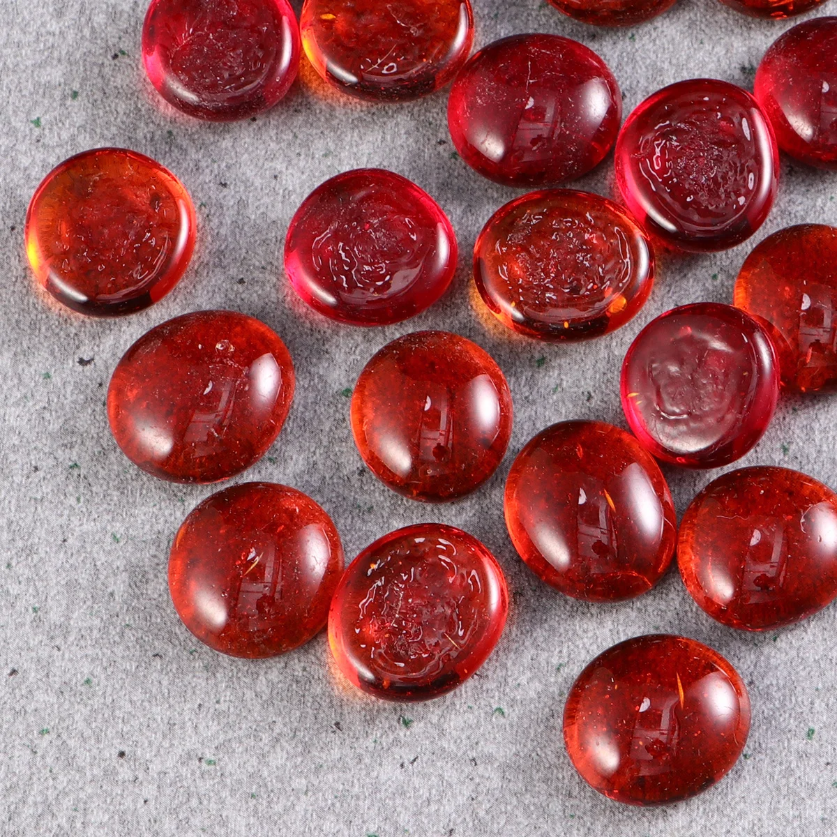 

1Set Red Glass Flat Beads 100 Pieces Stylish Decorative Craft Beads for Aquarium Fish Tank Vase DIY Landscape Ornaments