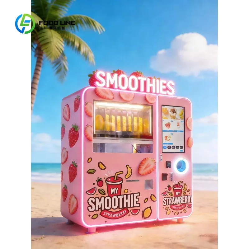 Customized Fully Automatic Metal Fruit Smoothie Vending Machine with SDK, 24