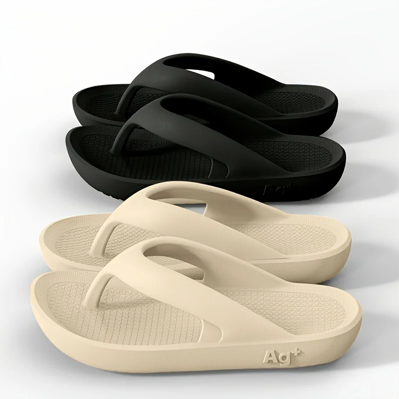 EVA Thong-Slipper für Herren, stoßdämpfend, dicke Sohle, für drinnen und draußen, Strand-Flip-Flops – Detail 2