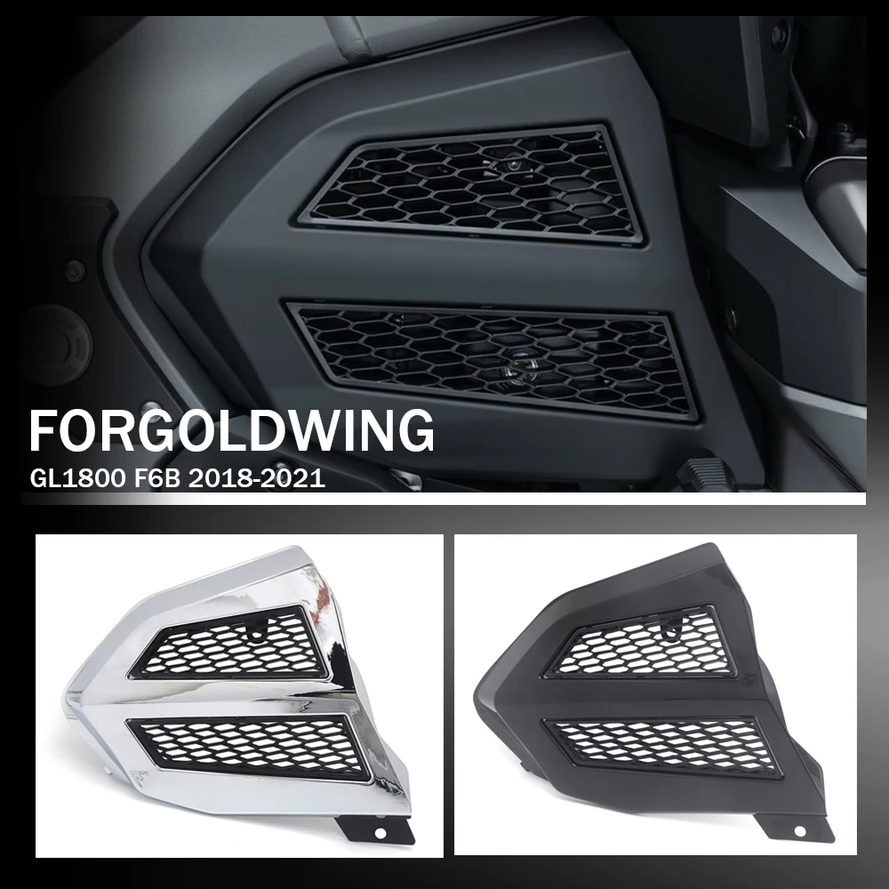 Engine Transmission Covers Chrome / Black For Honda Goldwing GL 1800 GL1800 F6B 2018-2021 2020 19 Fairing Radiator Cover