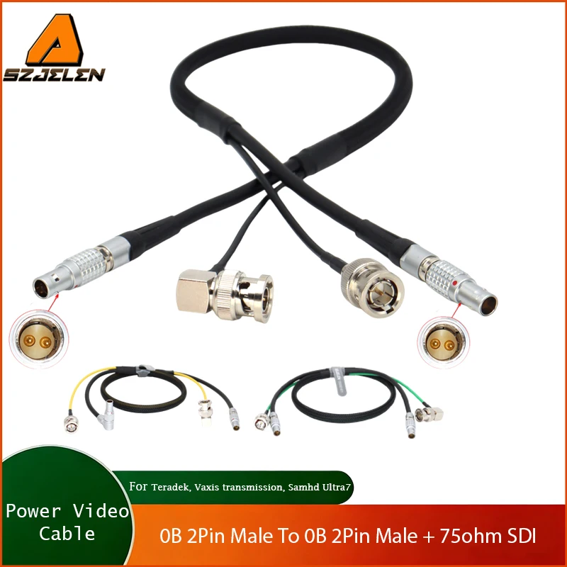 RS 3Pin/0B 2Pin/D-Tap To 0B 2Pin Power Cable And 75ohm SDI Cable For Teradek, Vaxis Transmission, Samhd Ultra7