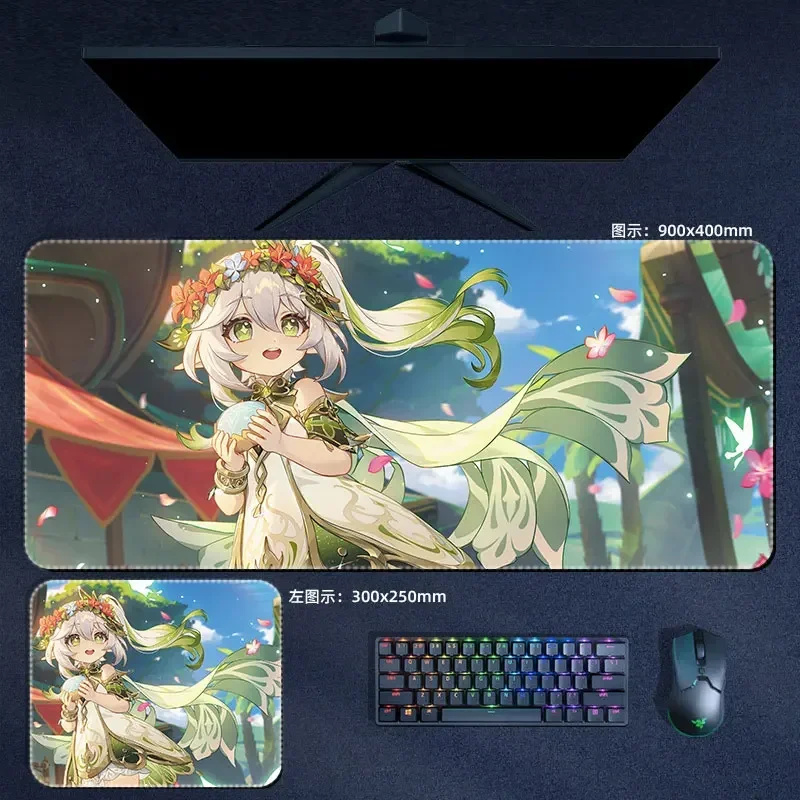 Borracha Natural Bi-Dimensional Gaming Mousepad, Anime Gaming Acessórios, Kawaii Loli, Computer Gamer Mat, 900x400mm