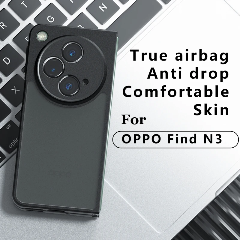 For OnePlus Open,OPPO Find N3 Case Shockproof Frosted Skin Feel Matte PC+TPU Anti-fingerprint Transparent Folding Cover