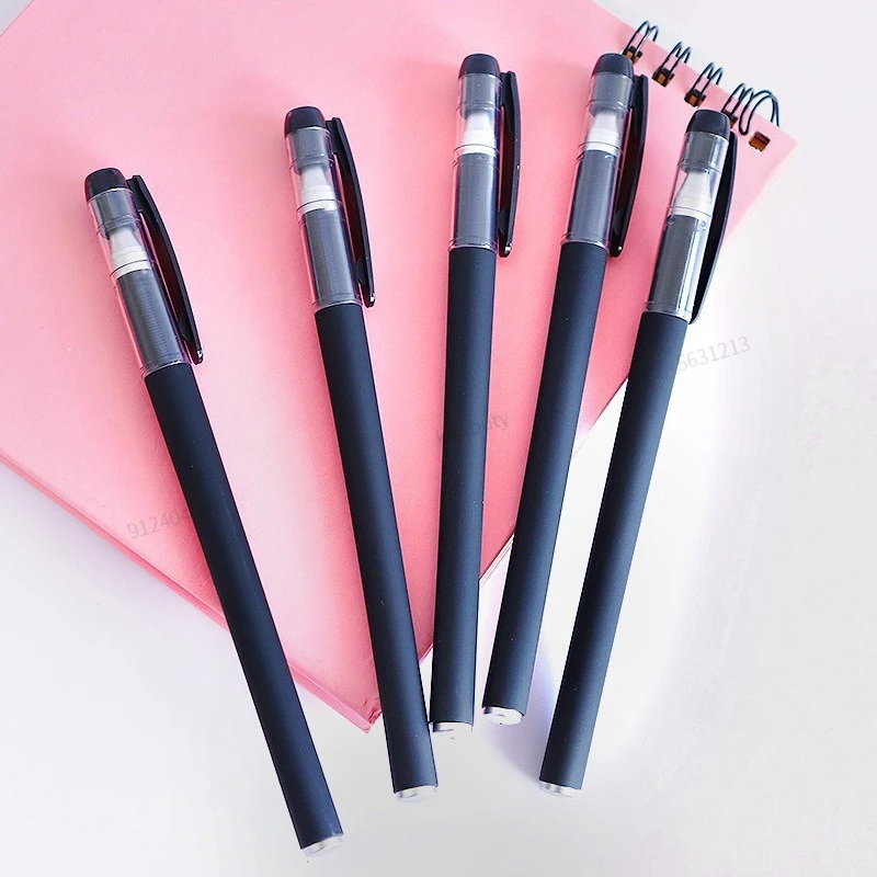 60/12Pcs Gel Pen Set Neutral Pen Smooth Writing Fastdry 0.5mm Blue Black Replacable Refill Rod School Stationery Ballpoint Pen