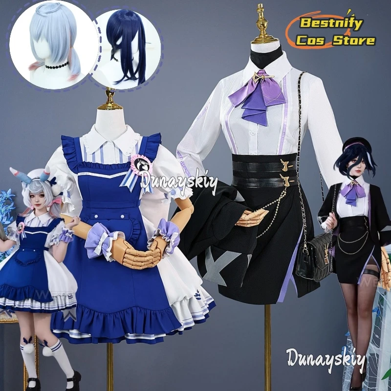 In Stock Sigewinne Clorinde Collab Fanart Doujin Cosplay Costume Genshin Impact Full Set Wig Halloween Xmas