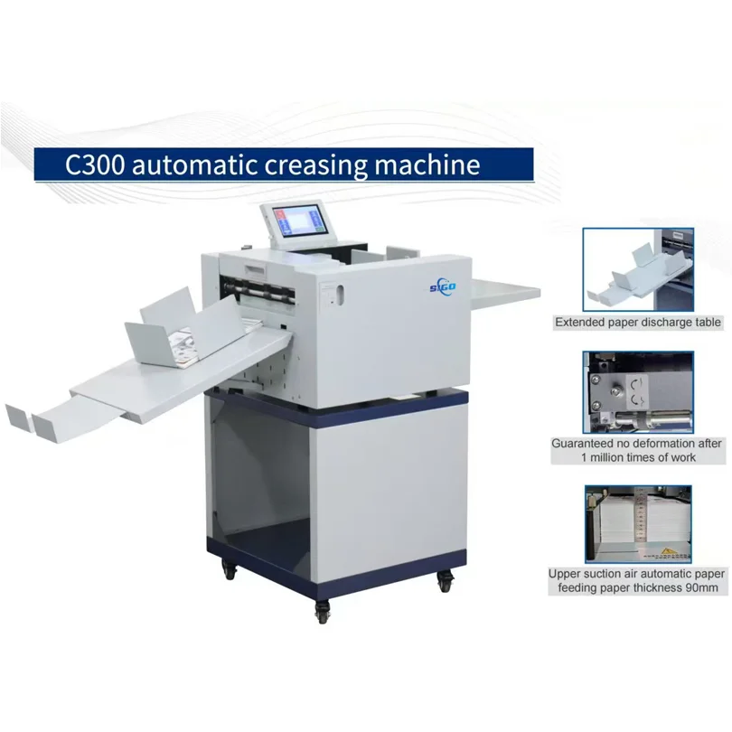 Upgrade Touch Display Control Air Suction Feeding Paper Automatic Creasing Perforating Machine 2 in 1 for Scored & Dotted Line