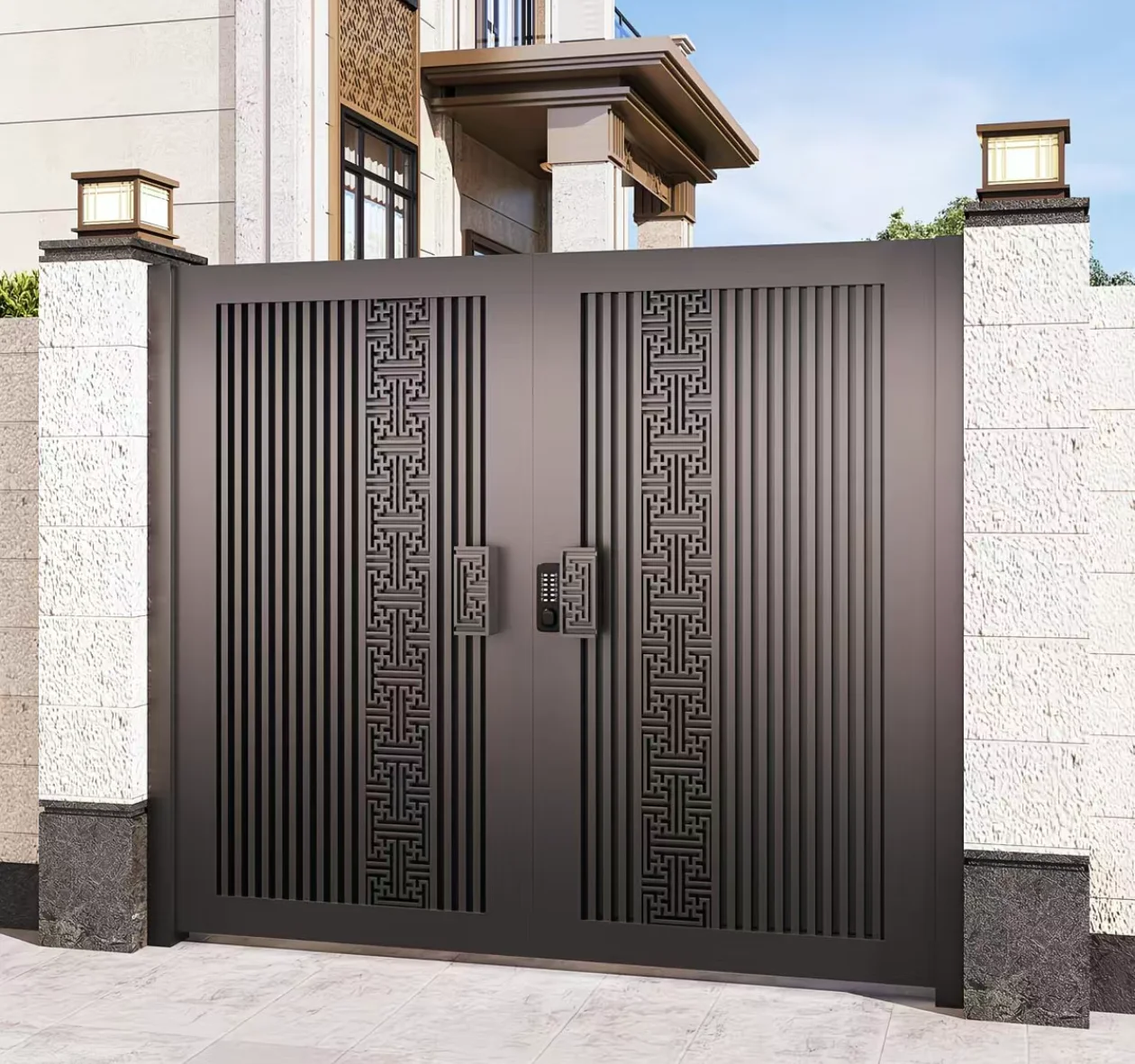 

Современные автоматические раздвижные алюминиевые садовые ворота на заказ для виллы, двора, экстерьера, прочный, экологически чистый