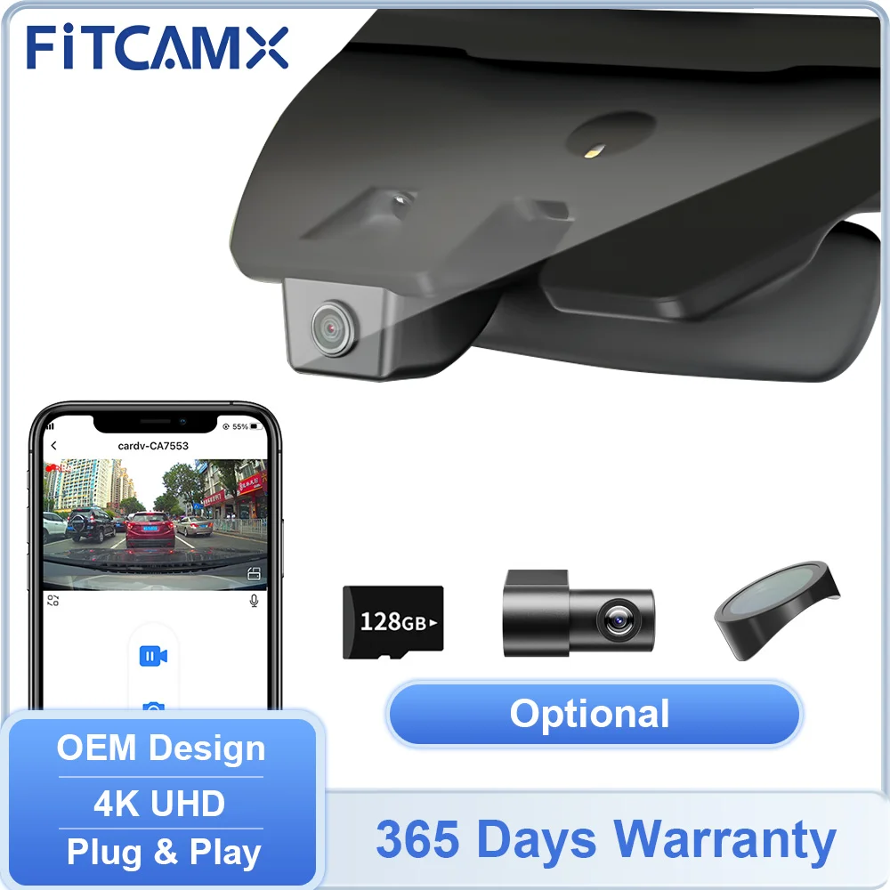 FITCAMX Dashcam für Ford Fusion MONDEO 2013-2021, 4K Autokamera mit WLAN für Ford Bronco, Bronco Raptor, Bronco Sport 2021-2024