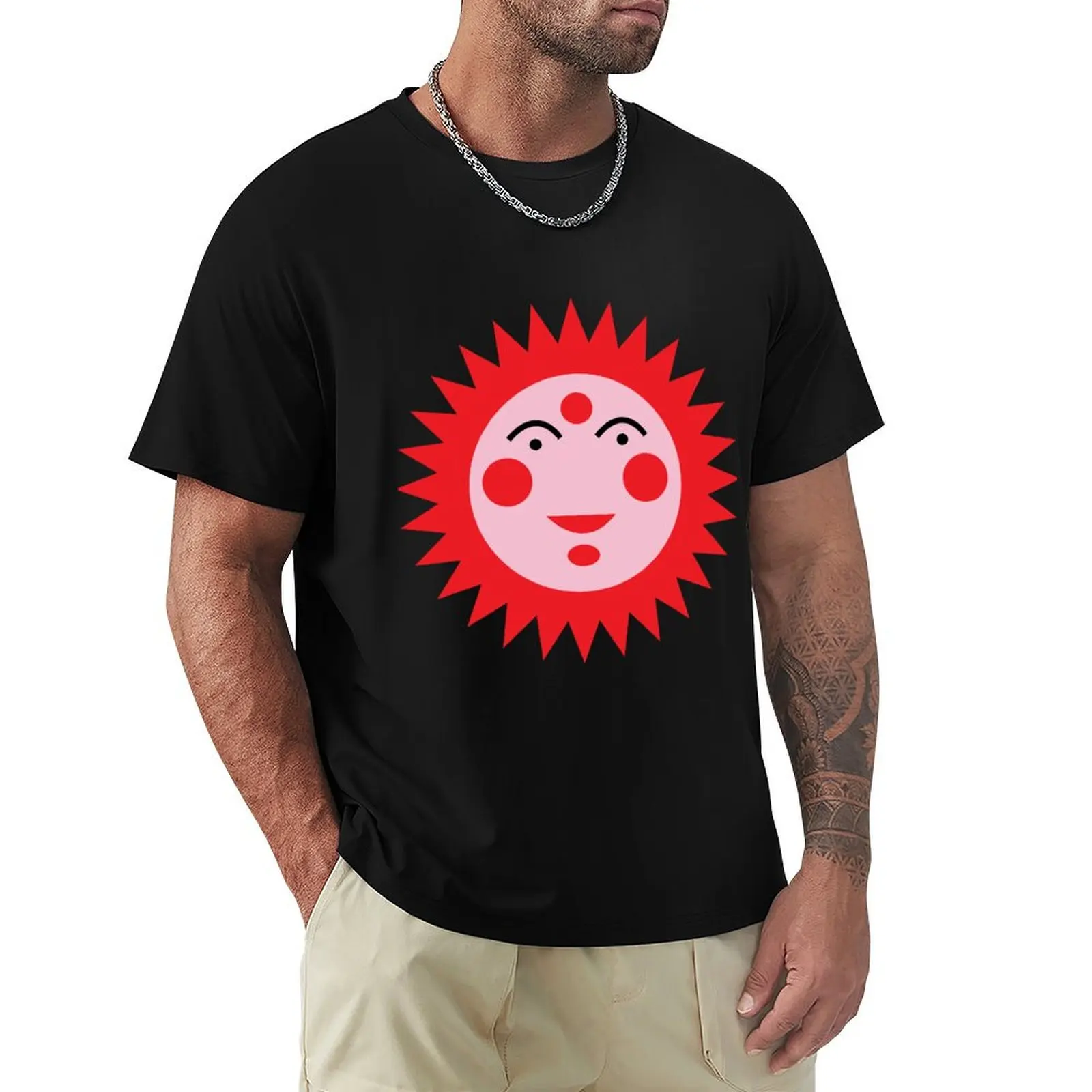 

RED SUN T-Shirt oversized graphic tee summer top quick drying cotton t shirt men