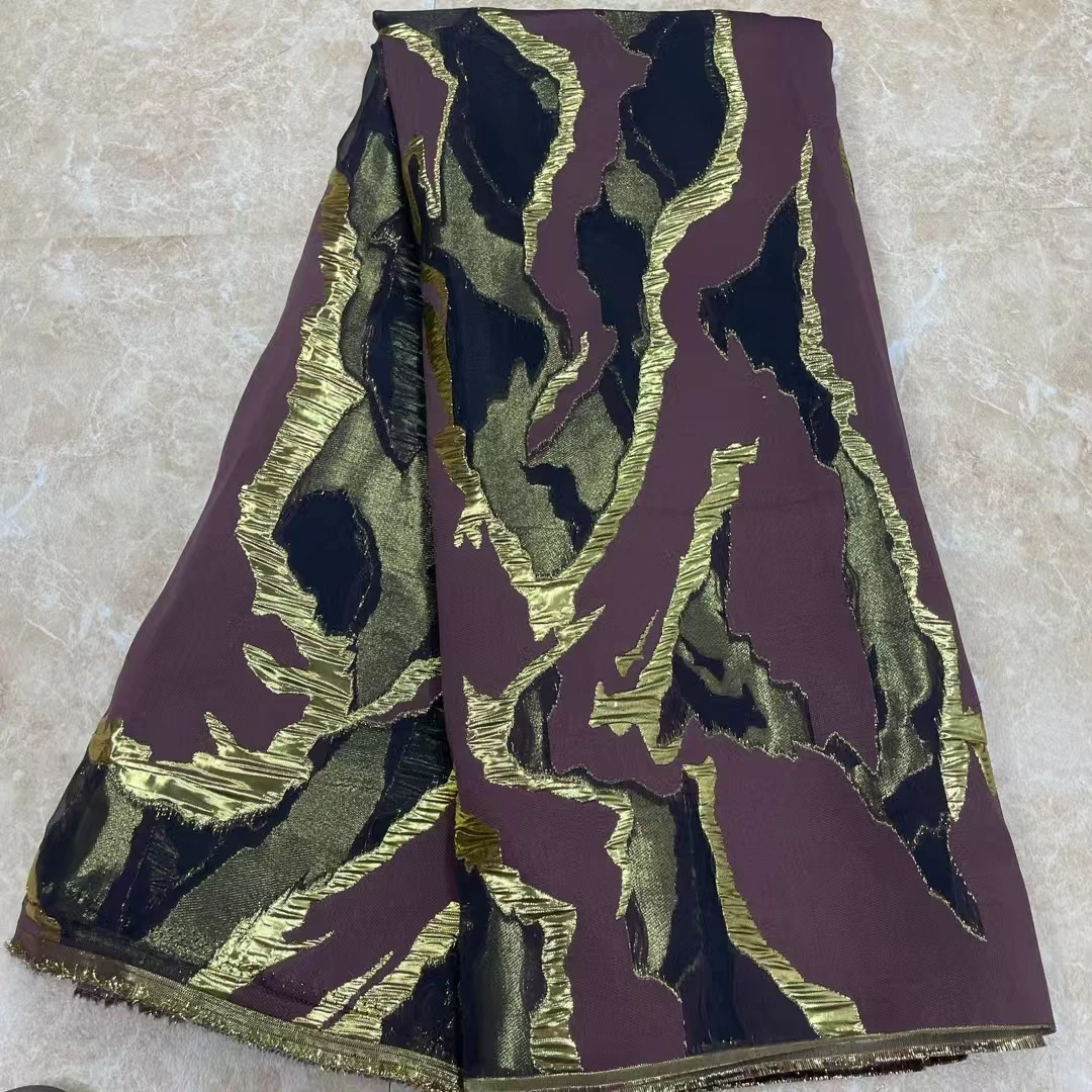 

Черный и золотой двухцветный штампованный прозрачный органза, жаккардовая парчовая ткань, легкий прозрачный текстиль для женских летних платьев